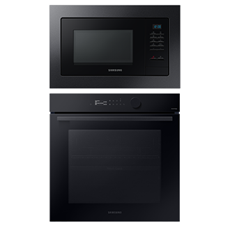 Pachet promoțional Cuptor încorporabil Bespoke Dual Cook NV7B5645TAK + Cuptor cu microunde încorporabil MG23A7013CA